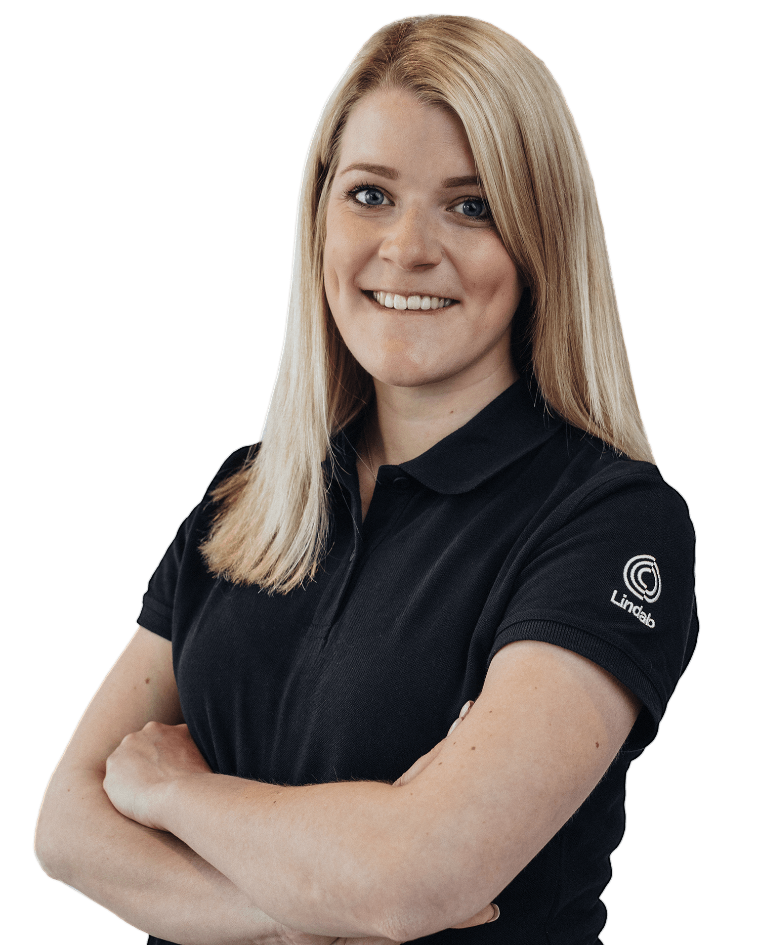 Lindabin työntekijä hymyilee